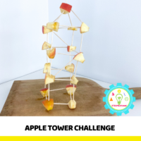 Who can build the tallest tower using apples and toothpicks? This apple tower STEM challenge is a hands-on way to teach engineering!