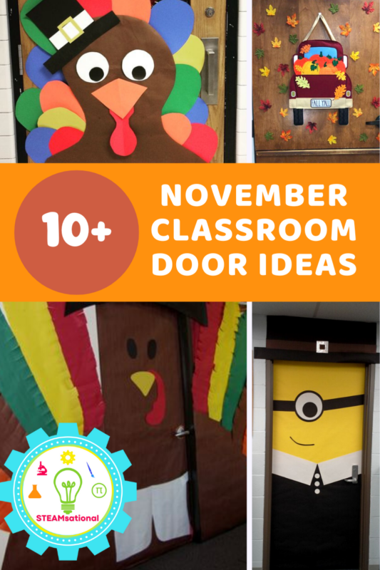 So many fun classroom door decorations for November! Your classroom will be the talk of the school with these fall classroom door decorations!