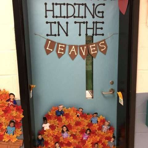 Image for Hiding in the Leaves Classroom Door Design