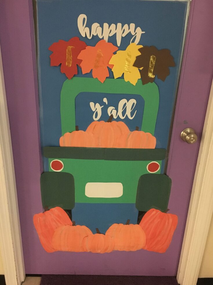 fall truck classroom door design scaled