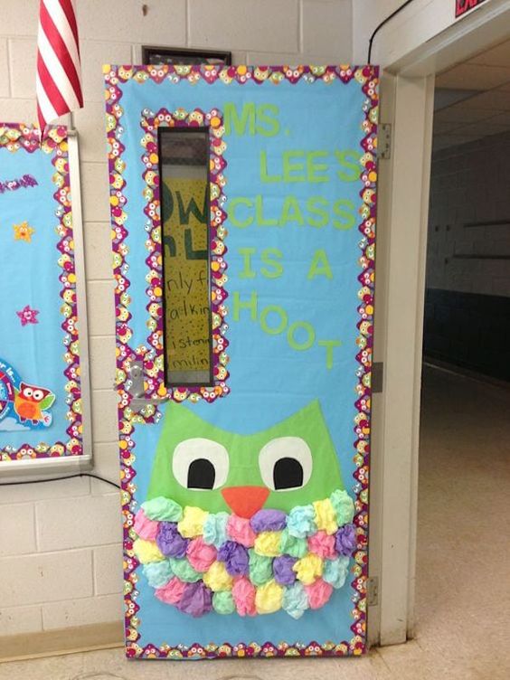 fluffy owl classroom door