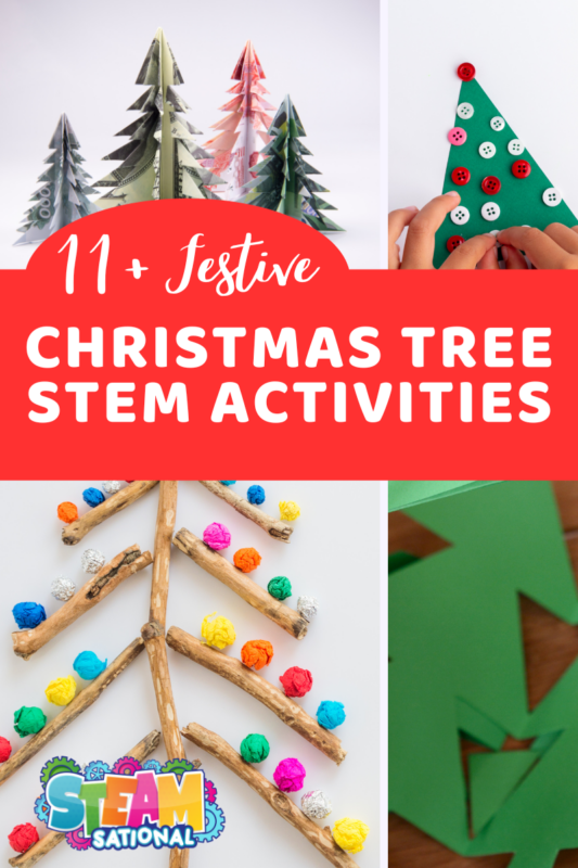 Christmas tree STEM challenges are a fun way to bring the science of evergreen trees to life!