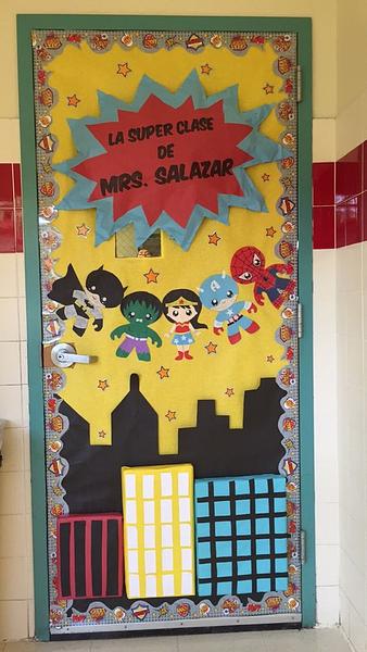 cute superhero classroom door