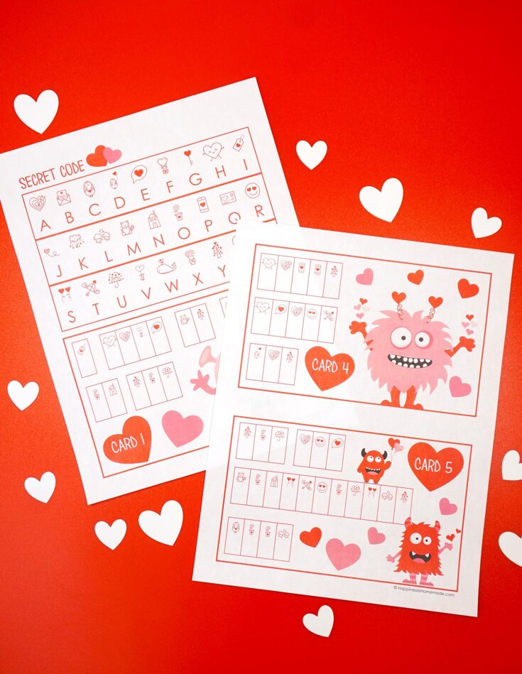 Valentines Day Game for Kids Monster Crack the Code