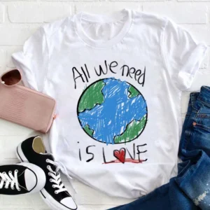 all we need is love teacher shirt globe