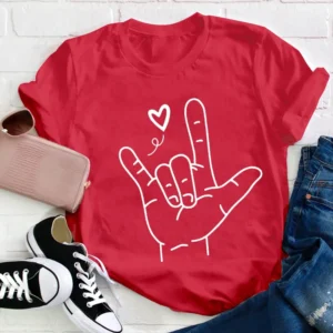 i love you sign language shirt valentines day