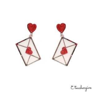 valentine note earrings for teachers