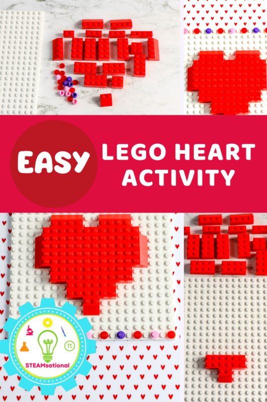 Learn how to build a LEGO heart using classic LEGO bricks you already own! This DIY LEGO heart design is perfect for Valentine's Day STEM!