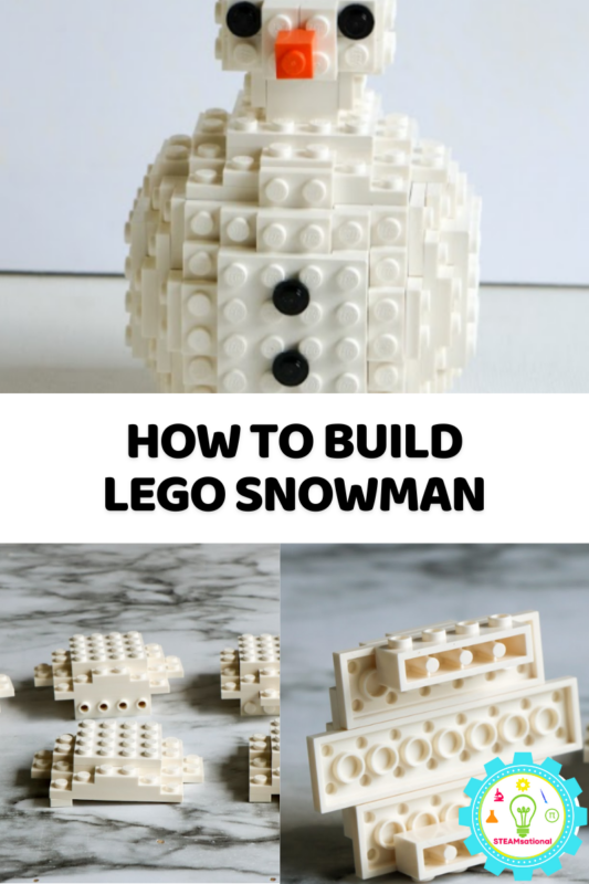 Step-by-step directions for how to build a LEGO snowman! Make a 3D LEGO snowman that will never melt in less than 30 minutes!