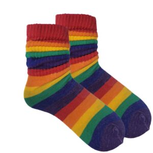 rainbow slouch socks