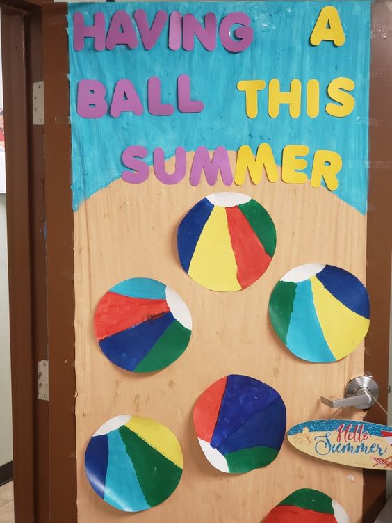 having a ball summer classroom door 1