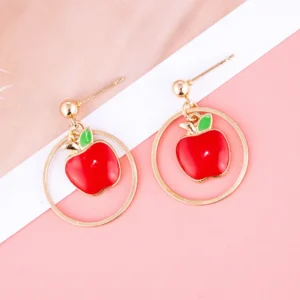 classy apple earrings