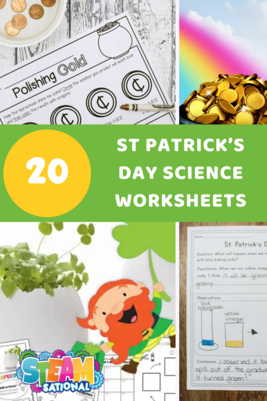 20+ science worksheets for St. Patrick's Day! Find St Patricks Day worksheets for middle school and elementary here!