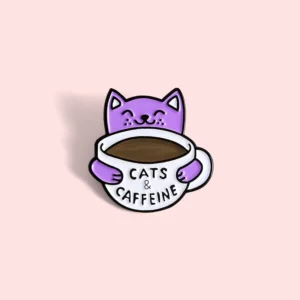 cats and caffeine teacher pin