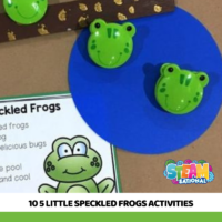 Creative ideas for 5 little speckled frogs activities! Hands-on extension ideas for the classic preschool song that cover early learning topics.