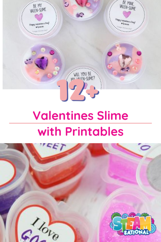 Fun Valentine's Day slime printables for kids! This colorful selection of slime activities with a Valentine's Day theme encourages students to explore in a fun and interactive way while combining learning with fun.