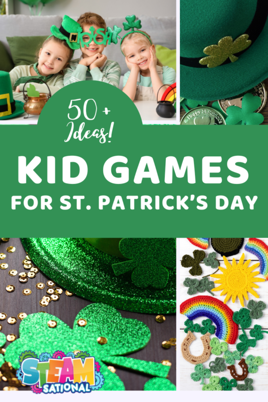 Over 50 Saint Patrick's Day games for the little ones! Discover loads of fun activities for kids from preschool to elementary to celebrate St. Paddy's Day