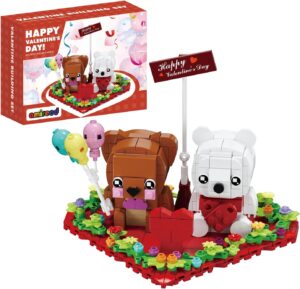 cute valentine building block bears
