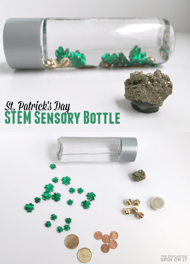 STEM St. Patricks Day Sensory Bottle Activity for Kids