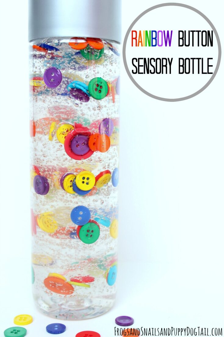 rainbow button sensory bottle